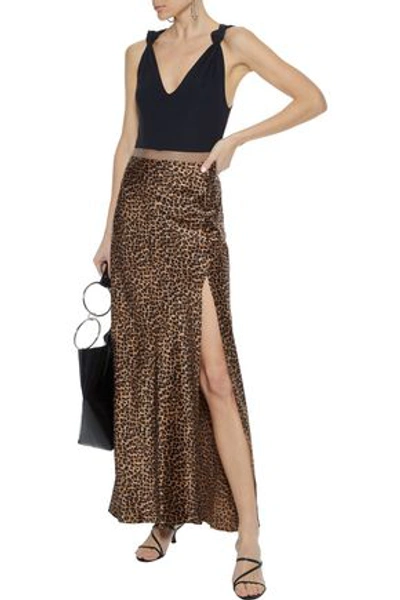 Nili Lotan Maya Leopard-print Silk-charmeuse Maxi Skirt In Animal Print