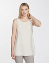 Lafayette 148 Petite Silk Double Georgette Ruthie Blouse In Beige