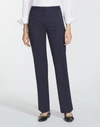 Lafayette 148 Plus-size Finesse Crepe Front Zip Ankle Length Pant In Blue