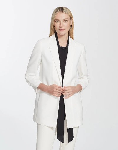 Lafayette 148 Finesse Crepe Cole Jacket In White