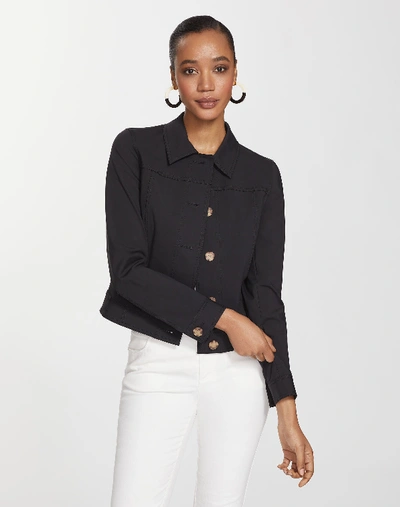 Lafayette 148 Petite Fundamental Bi-stretch Donna Jacket In Black