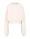 Victoria Beckham Cropped French Cotton-terry Sweatshirt In Ivory