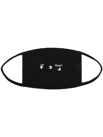 Off-white Logo Print Face Mask In Black