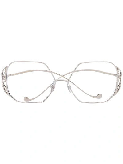 Anna-karin Karlsson Octagonal Optical Glasses In Silver