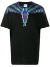 Marcelo Burlon County Of Milan Wings Print Cotton Jersey T-shirt In Blue,white,black