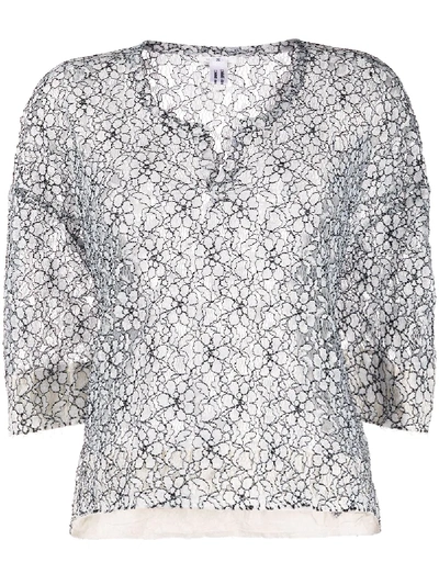 Comme Des Garçons Comme Des Garçons Floral Lace Blouse In Black