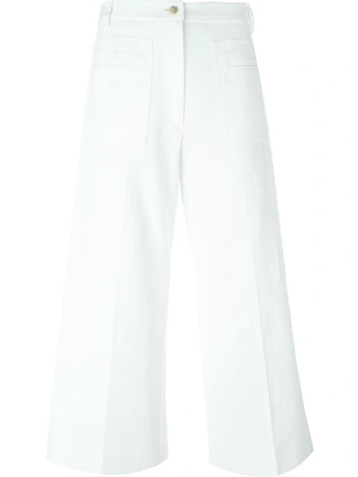 Maison Margiela Cropped Flared Trousers In White