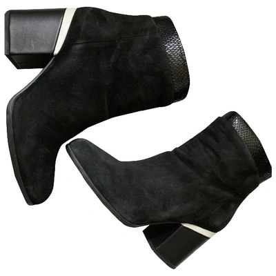 Pre-owned Hogan Leather Ankle Boots In Black