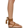 VALENTINO GARAVANI VALENTINO BROWN VALENTINO GARAVANI ROCKSTUD FLAIR THONG SANDALS