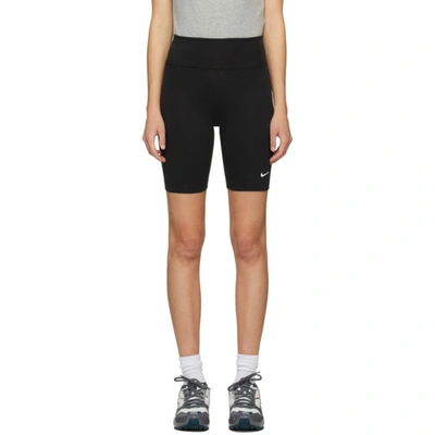 Nike Leg-a-see Stretch Cotton-blend Jersey Shorts In Black/black/white