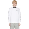 Nike Tech Fleece-lined Crew-neck Sweatshirt In White