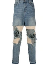 VAL KRISTOPHER PATCHWORK DISTRESSED JEANS