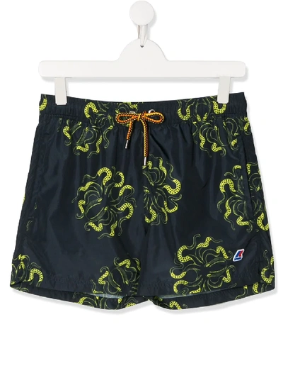 K-way Teen Octopus Print Swim Shorts In Blue