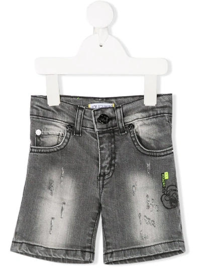 Iceberg Babies' Popeye Embroidered Denim Shorts In Grey