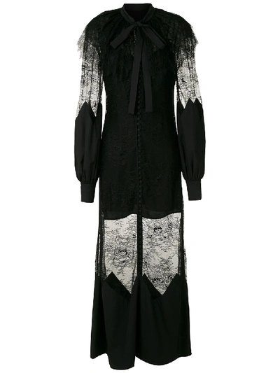 Andrea Bogosian Rolly Lace-panel Maxi Dress In Black