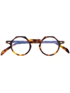 Lesca Yoga Round-frame Sunglasses In Brown