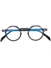 Lesca Yoga Round Frame Glasses In Black