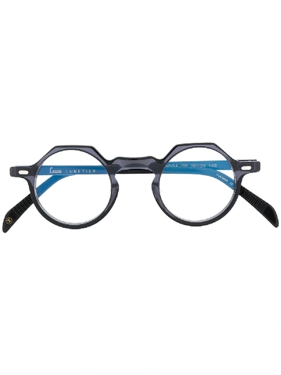 Lesca Yoga Round Frame Glasses In Black