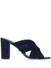 Tod's Fringed Suede Sandals In Blue