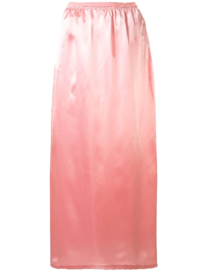 Mm6 Maison Margiela Satin-twill Midi Skirt In Bubblegum