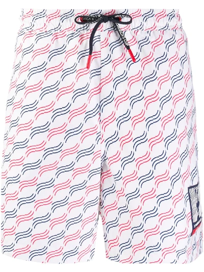 Prada "35th Americas Cup" Swimming Trunks In White