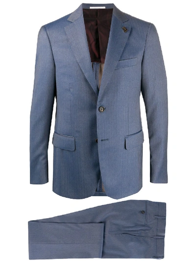 Pal Zileri Patterned Single-breasted Suit In Blue