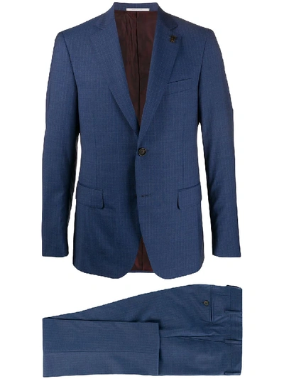 Pal Zileri Pinstripe Single-breasted Suit In Blue