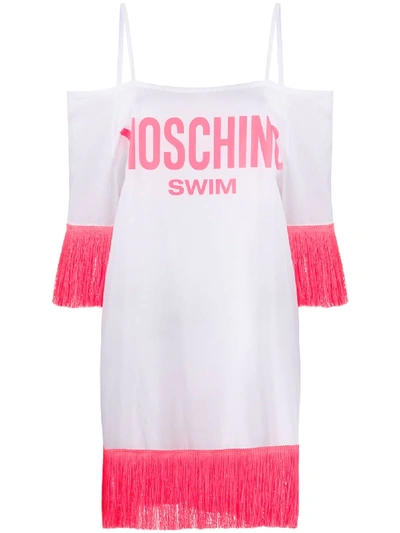 Moschino Swim 流苏边饰斗篷 In White