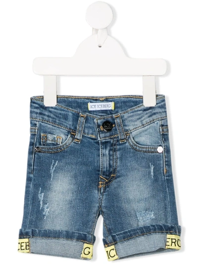 Iceberg Babies' Turn-up Hem Denim Shorts In Blue