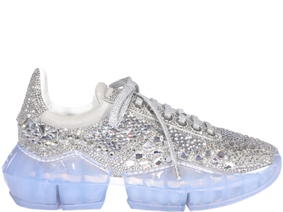 Jimmy Choo Diamond Sneakers In Crystal