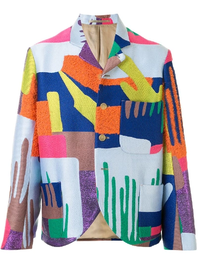 Walter Van Beirendonck Boxy Patchwork Blazer In Multicolour