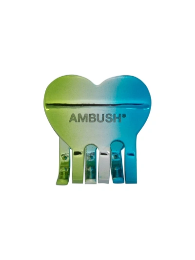 Ambush Logo Engraved Hair Clip In Green