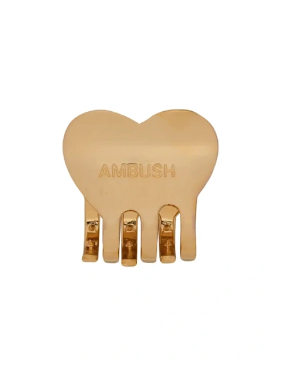 Ambush Logo Engraved Hair Clip In Gold