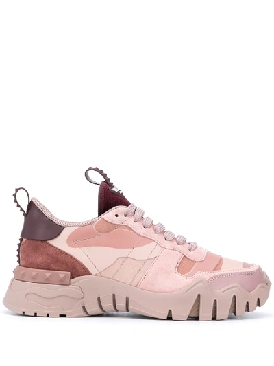 Valentino Garavani Rockrunner Plus Low-top Trainers In Pink