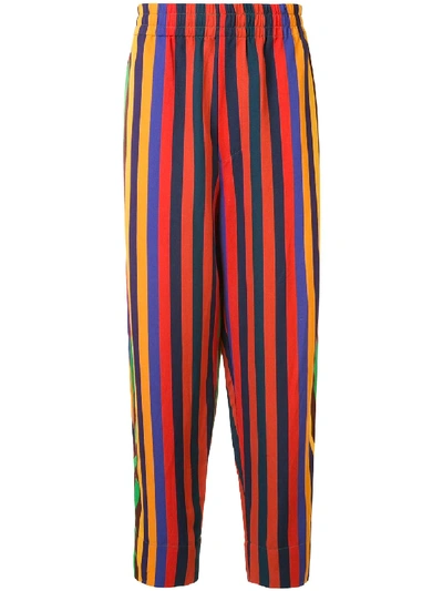 Osklen Vertical Striped Wide-leg Trousers In Multicolour