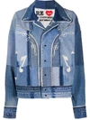 DIESEL RED TAG EMBROIDERED PATCHWORK DENIM JACKET