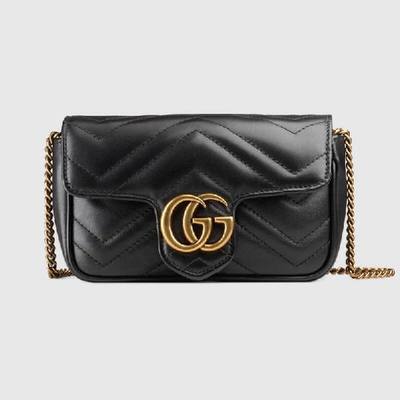 Gucci Gg Marmont Super Mini Bag In Black