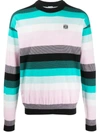 Loewe Logo-embroidered Striped Sweater In Multicolor