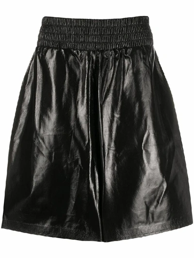 Bottega Veneta Men's Black Leather Shorts