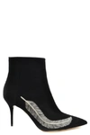 CHARLOTTE OLYMPIA CHARLOTTE OLYMPIA WOMEN'S BLACK SUEDE ANKLE BOOTS,MCBI39475 38.5