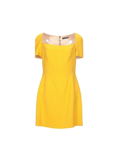 Dolce & Gabbana Short Dress In Yellow