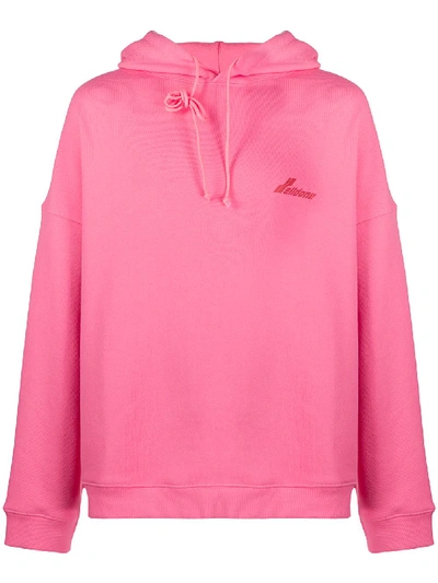We11 Done Oversized Appliquéd Printed Cotton-jersey Hoodie In Pink