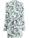 Saloni Kurzes Kleid Mit Animal-print In White