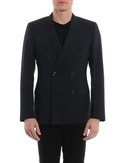 Dolce & Gabbana Double Breasted Martini Blazer In Dark Blue