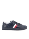 Moncler Men's Shoes Leather Trainers Sneakers Monaco In Blue