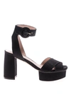 STUART WEITZMAN CARMINA BLACK PLATFORM SANDALS