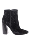 KENDALL + KYLIE TIAA EMBELLISHED VELVET ANKLE BOOTS