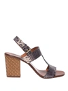 CHIE MIHARA HEIN PYTHON PRINT LEATHER SANDALS