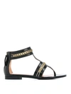TWINSET CHAIN DETAIL PATENT LEATHER SANDALS