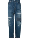 JUNYA WATANABE PATCHWORK STRAIGHT LEG JEANS